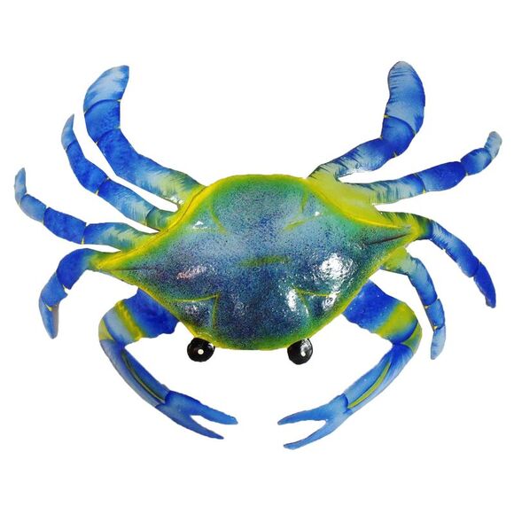 Maryland Blue Crab 13 Inch Haitian Metal Art Wall Decor Medium - Picture 1 of 4